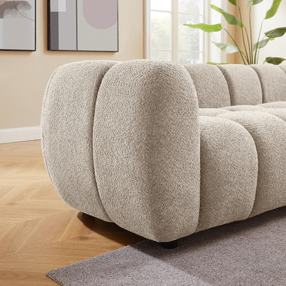 88" Oversized Boucle Sofa, Upholstered Tufted Cloud Couch, Camel4