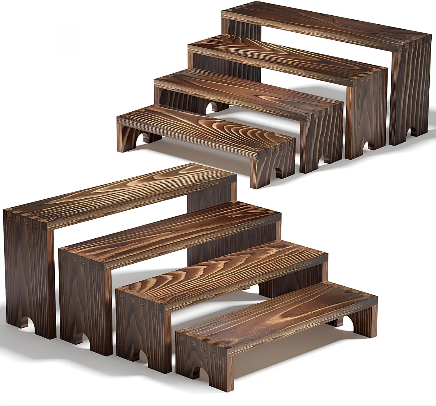 2-set-wooden-tiered-risers-display-stands-for-vendor-events-stackable-wood-cupcake-display-stand-farmhouse-decor-wood-dessert-table-display-set-vendor-booth-display-items-food-display-risers-for-party