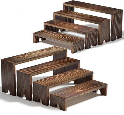2 Set Wooden Tiered Risers Display Stands for Vendor Events,Stackable Wood Cupcake Display Stand,Farmhouse Decor Wood Dessert Table Display Set,Vendor Booth Display Items,Food Display Risers for Party1