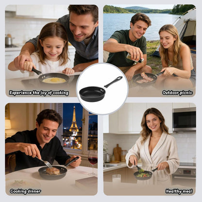 4.7 Inch Mini Non-Stick Skillet - 5-Layer Coating, Dishwasher Safe, Induction & Gas Compatible - Perfect for Camping, RV, Omelets, Pancakes & Healthy Cooking (Black)7