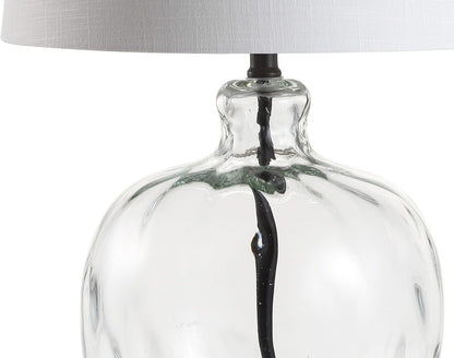 Rae Bedside Table Lamp 26.5" Clear Glass and Black Metal6