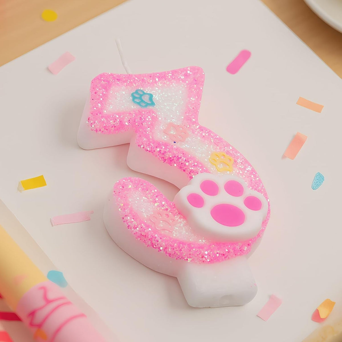 pink-number-3-birthday-candle-with-paw-print-design-cat-and-dog-theme-cake-topper-for-party-decorations-for-pet-party-decor-anniversary-celebrations-supplies-pink-number-3