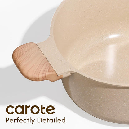 5 Qt Nonstick Stock Pot with Lid Soup Pot, Ceramic 5 Quart Casserole with Lid, Easy to Clean Non Stick Cooking Pot Cookware PFOA Free, Ceramic Oatmeal6