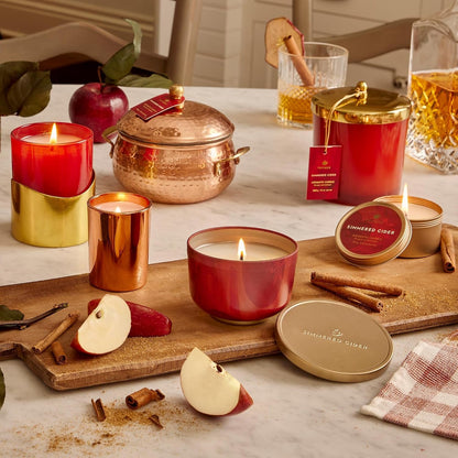 Thymes Simmered Cider Copper Candle - Warm & Spicy Apple Scented Candles for Home - Notes of Apple, Clove, and Cardamom - Luxury Gifts for Women - Fall Decor - 3 Wick (Copper Pot, 18 Oz)8