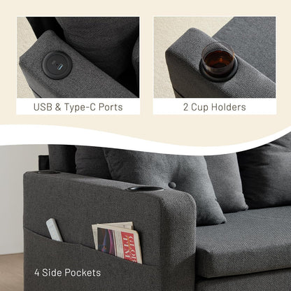 3 in 1 Sofa Bed, 56" Convertible Pull Out Couch, Loveseat Sleeper7