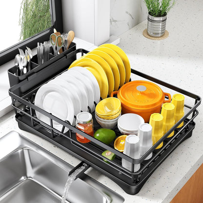 Dish Drying Rack for Kitchen Counter, 11.8" W X 16.7" L, Black8