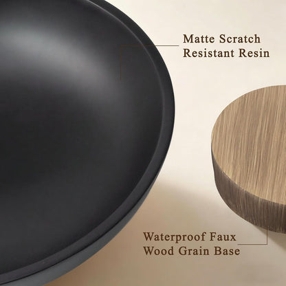 Pedestal Fruit Bowl, Decorative Resin Bowl, Faux Wood Base Black | Perfect for Kitchen Counters, Coffee Tables. Use as a Fruit Bowl, Centerpiece, or Catch-All for Everyday Essentials7