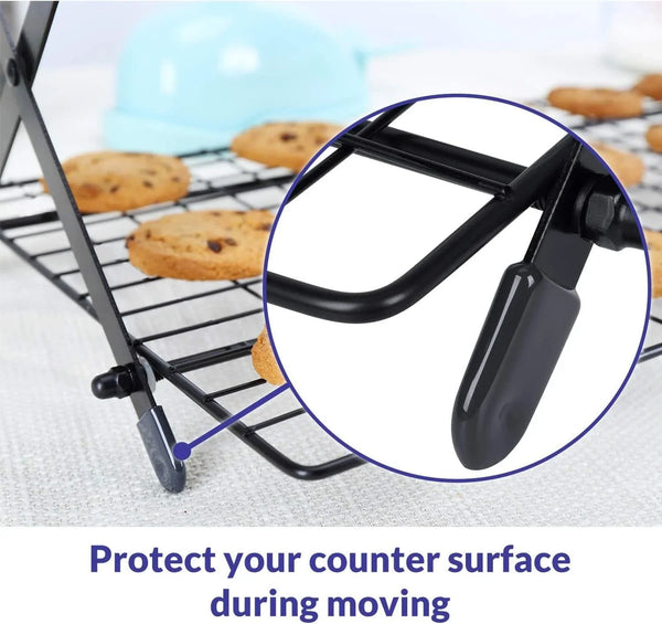 2/3/4-Tier Upgraded Collapsible Cooling Rack with Adjustable 3 Setting Design Stackable Roasting Cooking Drying Wire Cooling Rack for Cookies Baking Gifts for Women4