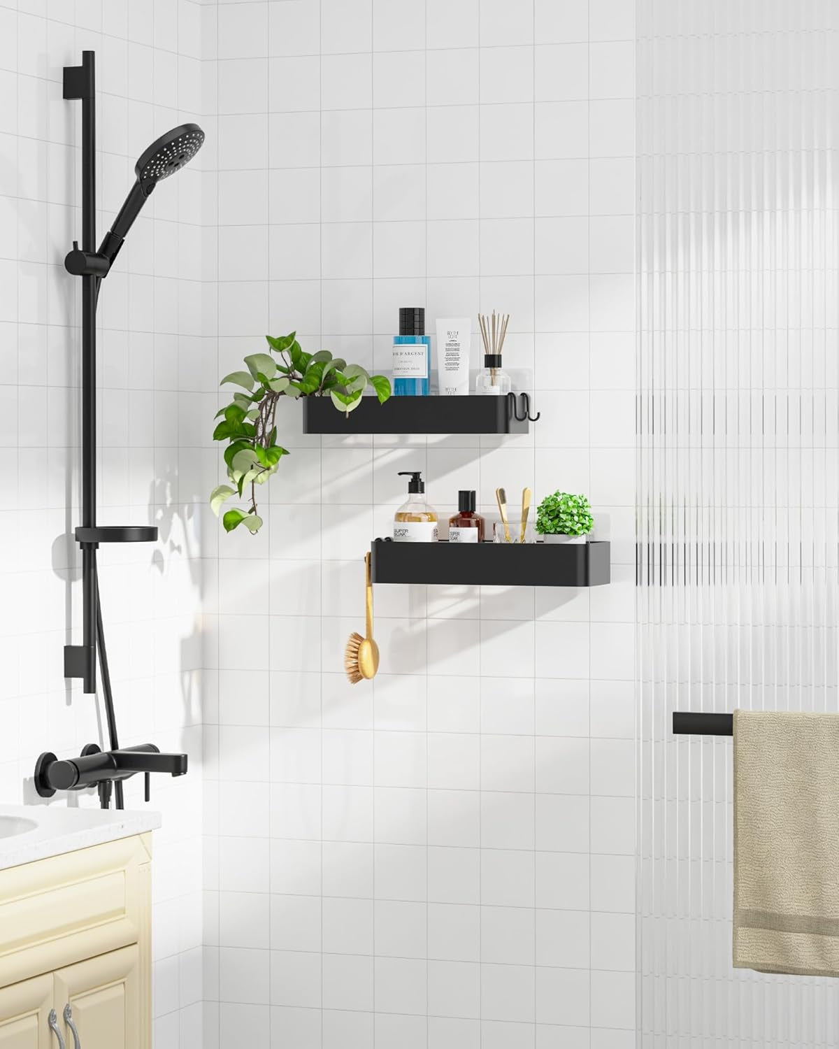shower-caddy-adhesive-stylish-shower-organizer-large-black