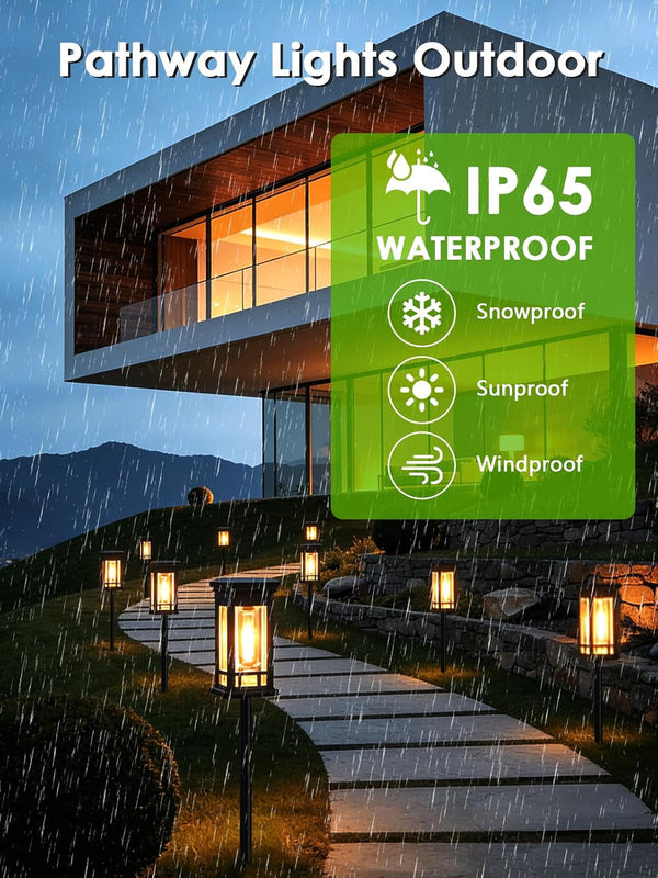 10 Pack Solar Pathway Lights Outdoor Waterproof, Garden Lights6