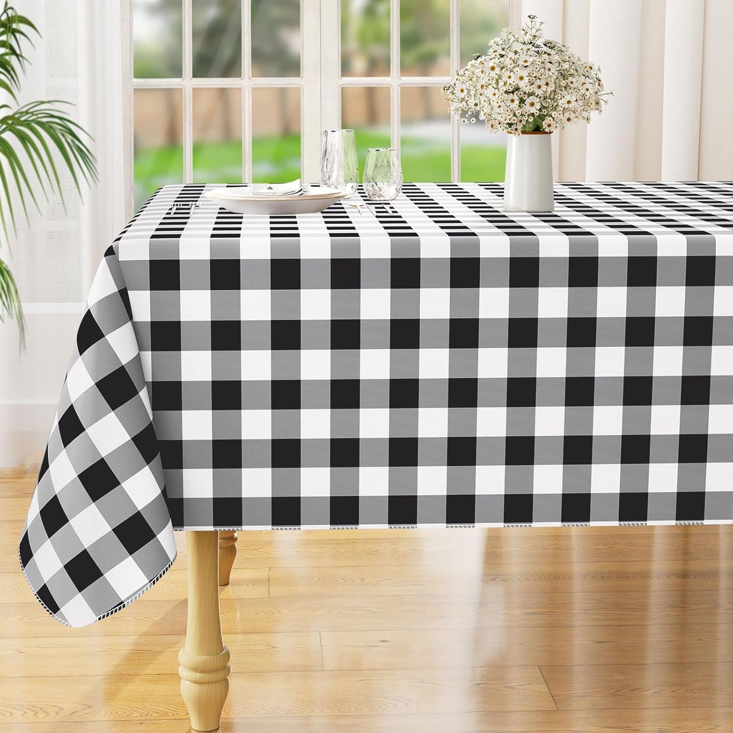 rectangle-waterproof-vinyl-table-cloth-buffalo-flannel-backed-tablecloth-wipeable-plastic-table-cover-for-dinner-kitchen-outdoor-60-x-84-black-and-white