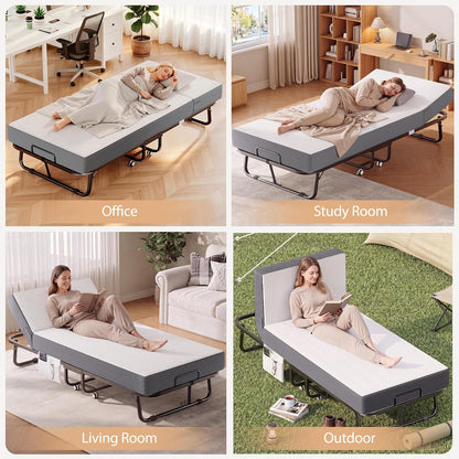 75"X31" Folding Bed, Rollaway Beds with 5 Adjustable Backrests4