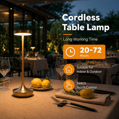 2 Pack Cordless Table Lamps, Rechargeable 6000Mah, 72H Runtime, Waterproof6