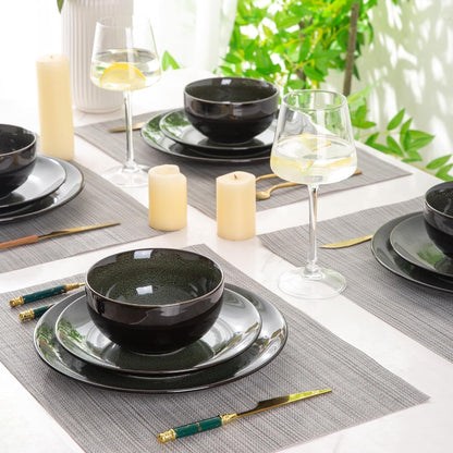 Ceramic Dinnerware Sets for 6,18Pcs Porcelain Plates and Bowls Set7