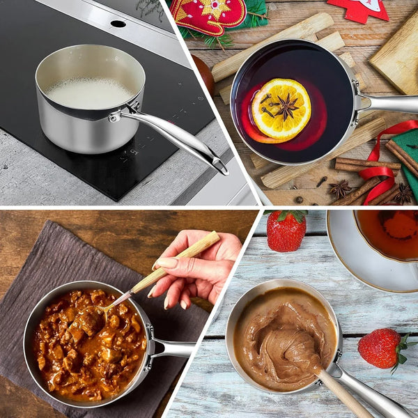 1 Quart Tri-Ply Saucepan with Visible Lid, Small Pot, 1 Piece | 1 Qt Stainless Steel Sauce Pan, Cooking Induction Pot Cookware for All Stoves, Healthy & Sturdy, Oven & Dishwasher Safe6