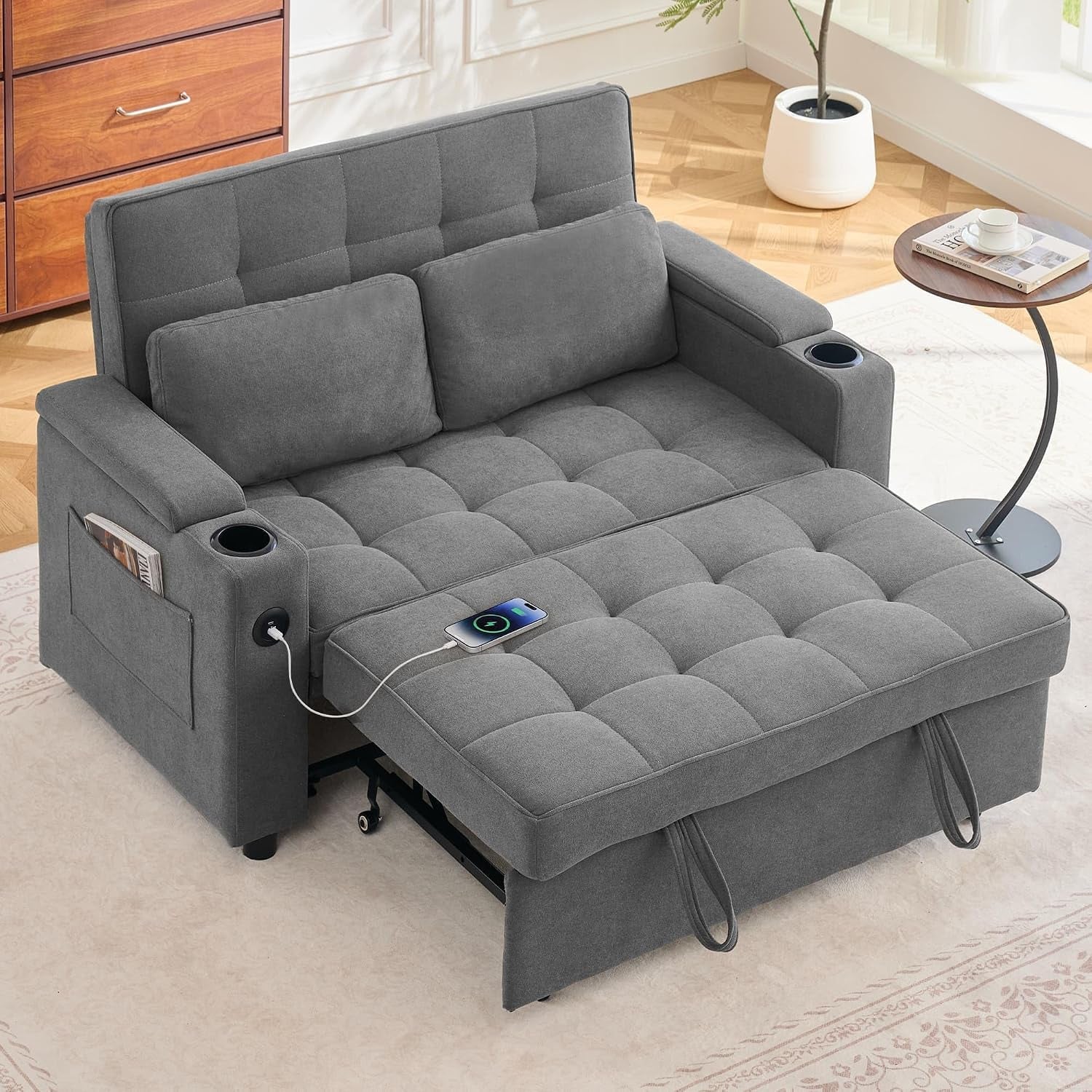 55-5-3-in-1-convertible-sofa-bed-pull-out-couch-with-5-position-adjustable-backrest-loveseat-sleeper-sofa-for-small-spaces-sofa-couch-with-cup-holders-for-living-room-office-chenille