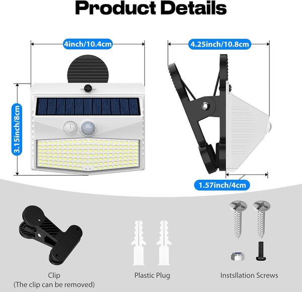 Clip on Solar Lights Outdoor, Motion Sensor Lights with 3 Modes5