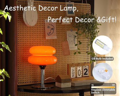 Mushroom Lamp Table Lamp, Mid Century Modern Table Lamps(Orange)4