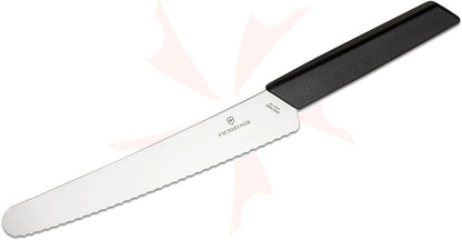 VICTORINOX 2 Piece Santoku and Bread Knife Set, Black, Light & Sharp for Various Foods, Dishwasher Safe, Swiss Madan, Gift Box, 6.9093.22G5