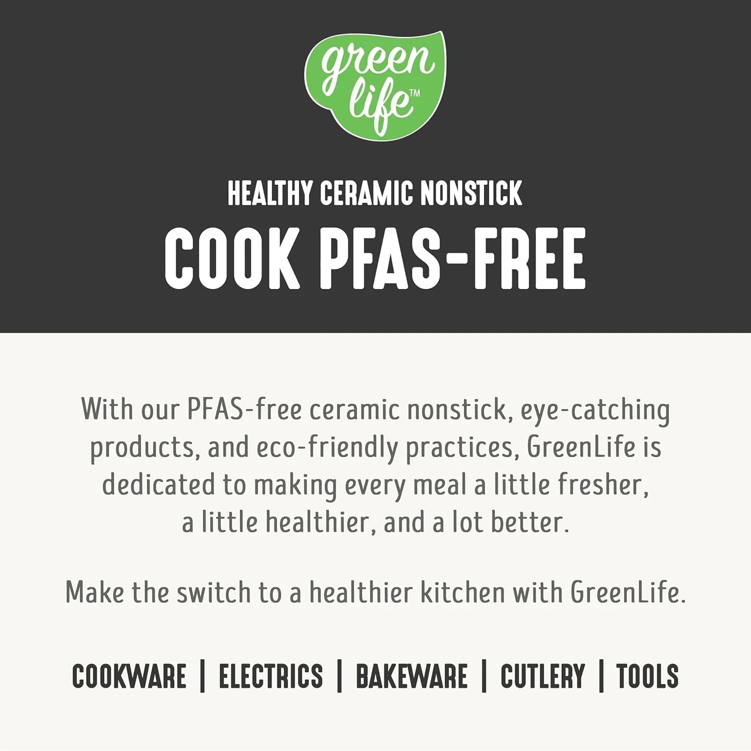 GreenLife healthy ceramic nonstick cookware, PFAS-free for eco-friendly cooking
