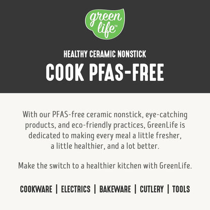 GreenLife healthy ceramic nonstick cookware, PFAS-free for eco-friendly cooking