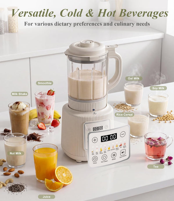 Nut Milk Maker Machine, 59Oz Soy Milk Machine with Detachable Design, 9 in 1 Homemade Soy, Almond, Oat, Plant Based Milk, Juice, Milkshake and Smoothie Maker, 24H Delay Start, Auto Clean8