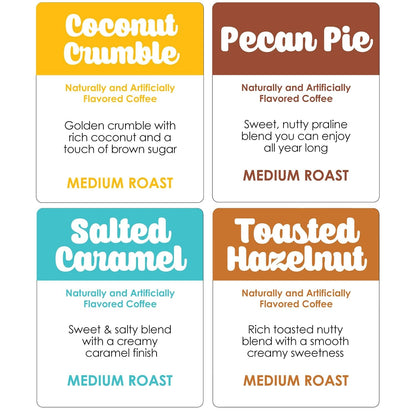 K-Cup Coffee Pods, Medium Roast, Flavored Variety, 80 Count | Variety Pack Includes 20 Pecan Pie, 20 Coconut Crumble, 20 Salted Caramel, 20 Toasted Hazelnut, for Keurig K Cup Brewers3