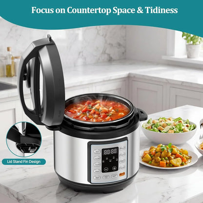 10-In-1 Electric Pressure Cooker, 3 Quart Multi Cooker for Rice, Stew and Steam, Small Programmable Stainless Steel Pot with Slow Cook Function and Ceramic Inner Pot8