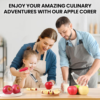 Premium Apple Corer Tool - Easy to Use and Clean - Sturdy Apple Core Remover with Sharp Serrated Blades - Stainless Steel Corers for Apple and Pear - Core Fruits with Ease(Red)7