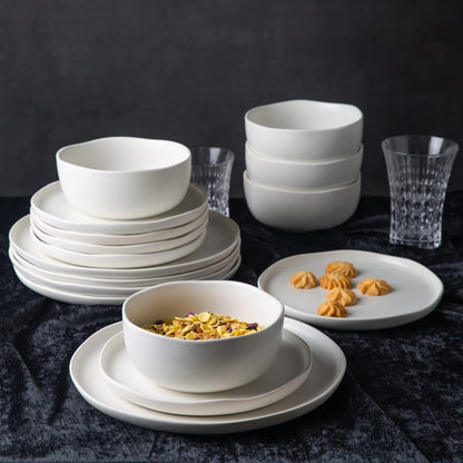 Stoneware Dinnerware Sets for 4,12Pcs Ceramic Plates and Bowls Sets1