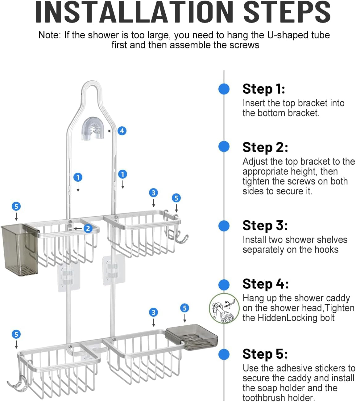 adjustable-shower-caddy-hanging-for-handheld-showerheads-never-rust-shower-hanging-organizer-upgraded-bathroom-shower-rack-with-soap-basket-hooks-and-toothbrush-holder-silver
