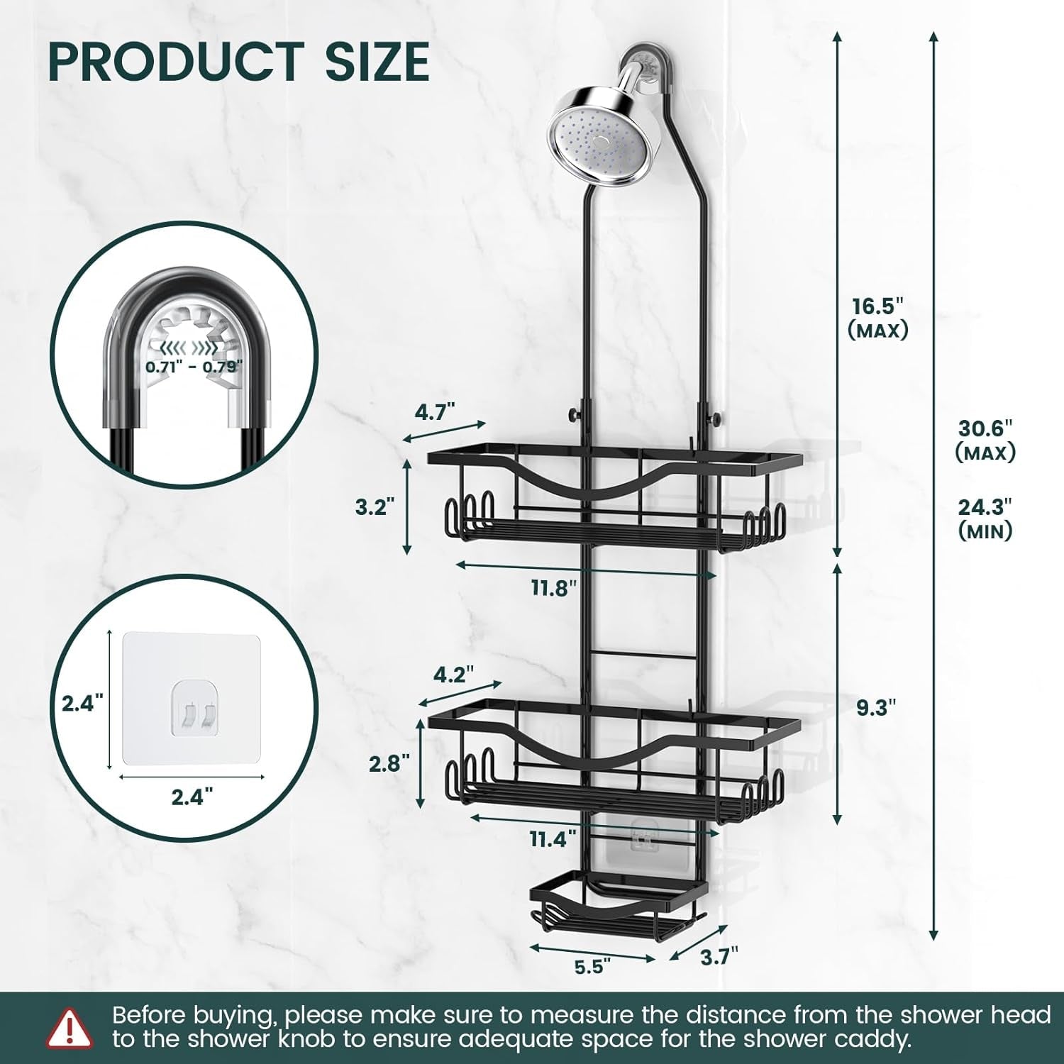 adjustable-shower-caddy-hanging-rustproof-shower-organizer-black
