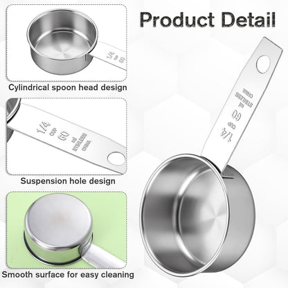 1/4 Cup Measuring Scoop, 60 Ml Stainless Steel Cups4