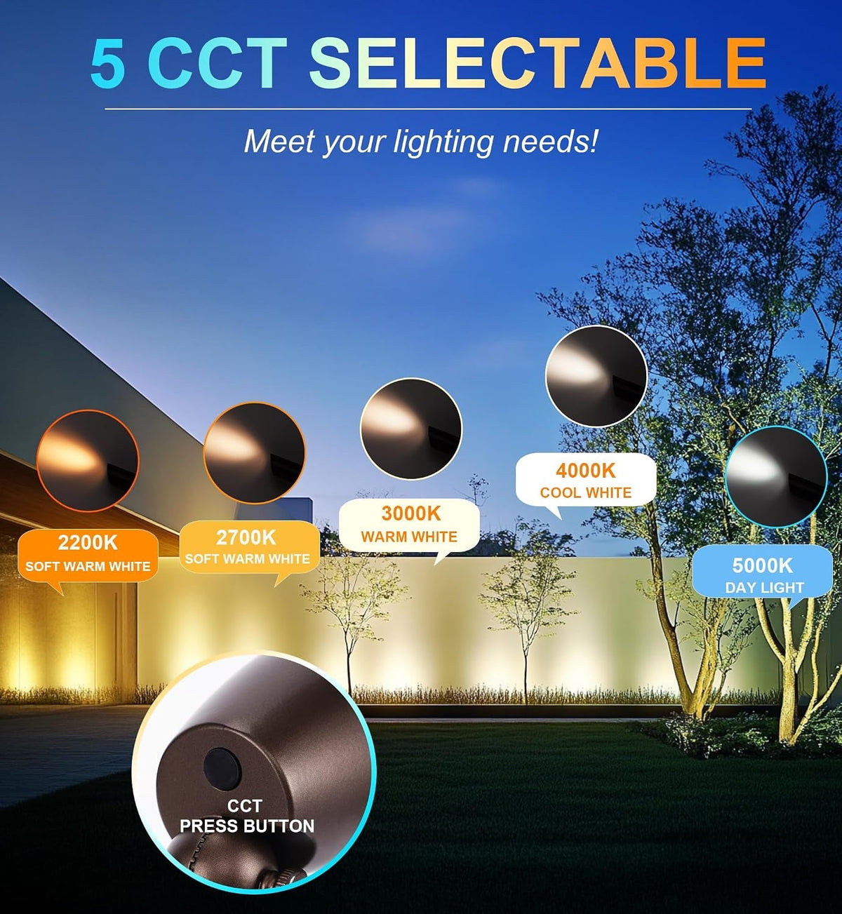 9w-5cct-led-landscape-lighting-low-voltage-ac-dc-12v-outdoor-spotlights-with-spike-stand-waterproof-pathway-lights-2200k-2700k-3000k-4000k-5000k-selectable-pack-of-4-bronze
