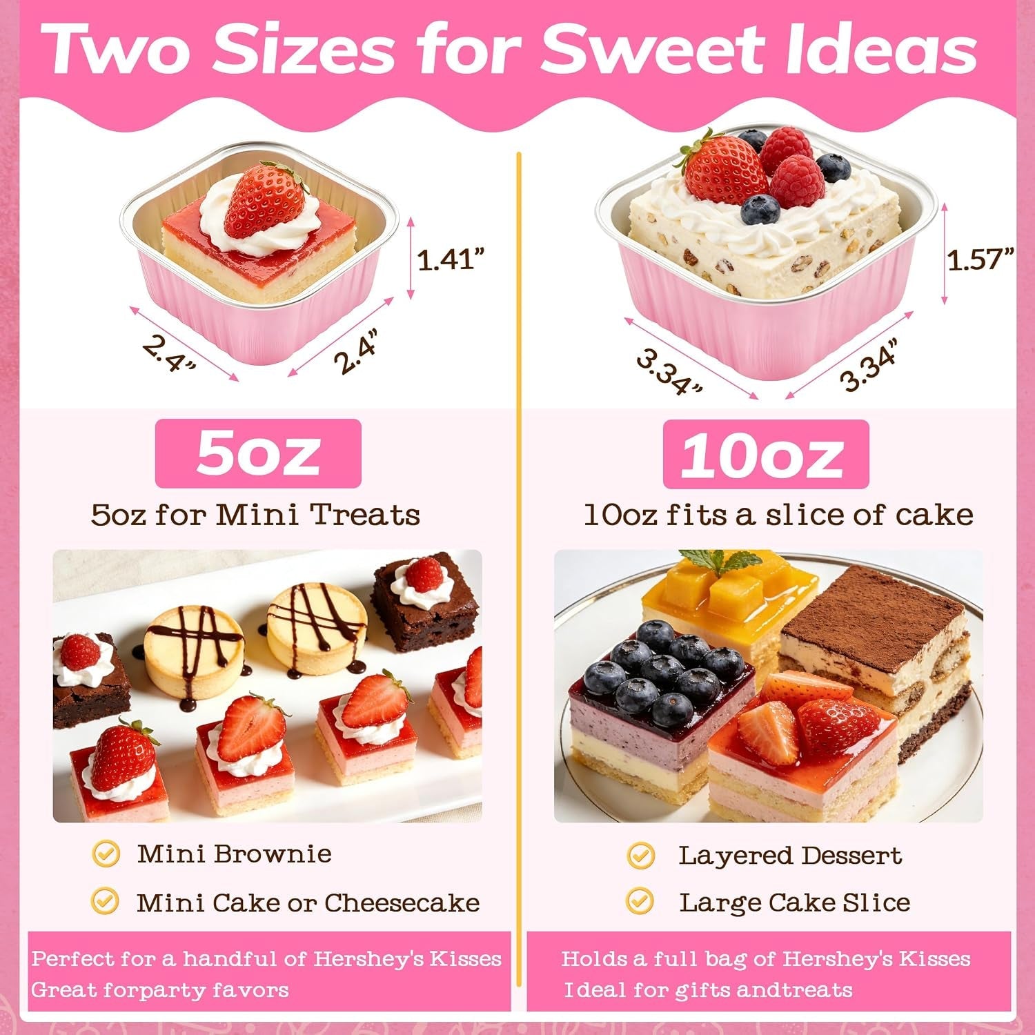 mini-cake-pans-with-lids-50-pack-pink-5oz-for-picnic-desserts-good-for-fudge-gelatin-desserts-baked-custard-and-cold-treats-clear-top-helps-buyers-see-the-finished-look