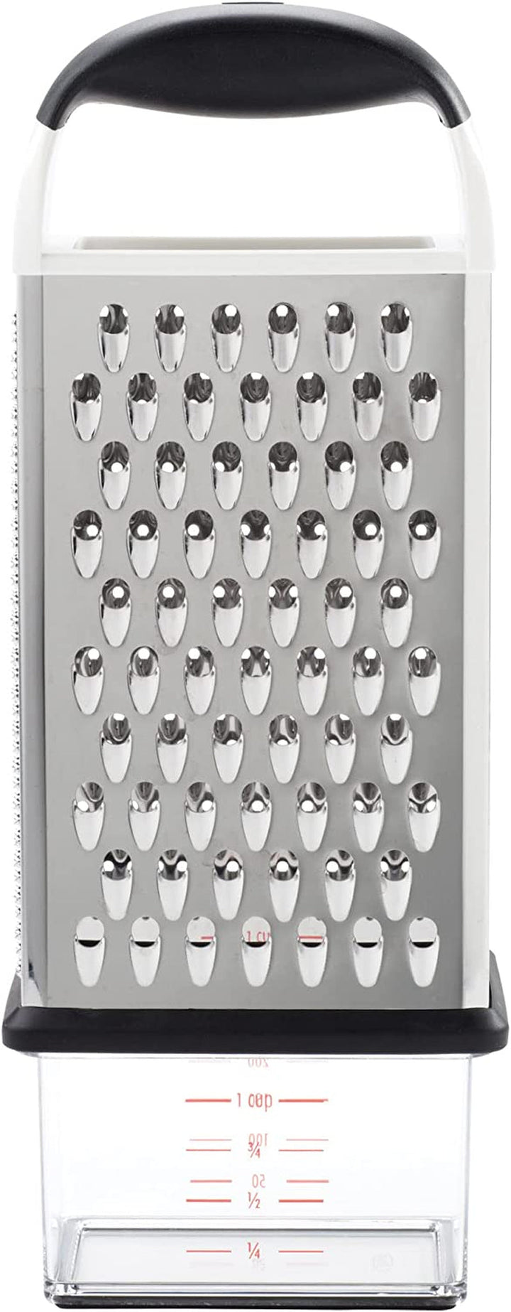OXO Good Grips 4-Sided Box Grater for Cheese & Vegetables with Container | Stainless Steel Grating Surfaces, Non-Slip Handle, Detachable Container, Cheese, Vegetables, Zesting, Multi Purpose Grater