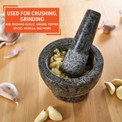 USA Small Polished Mortar and Pestle, 3.75”, Granite | Ideal for Grinding Spices and Herbs6