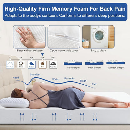 Extra Firm Mattress, 8 Inch King Size Premier Cooling Green Tea Gel Memory Foam Mattress in Box, High-Density Mattress for Back Pain, Removable Fiberglass Free Cover, Certipur-Us, 80'' X 76''7