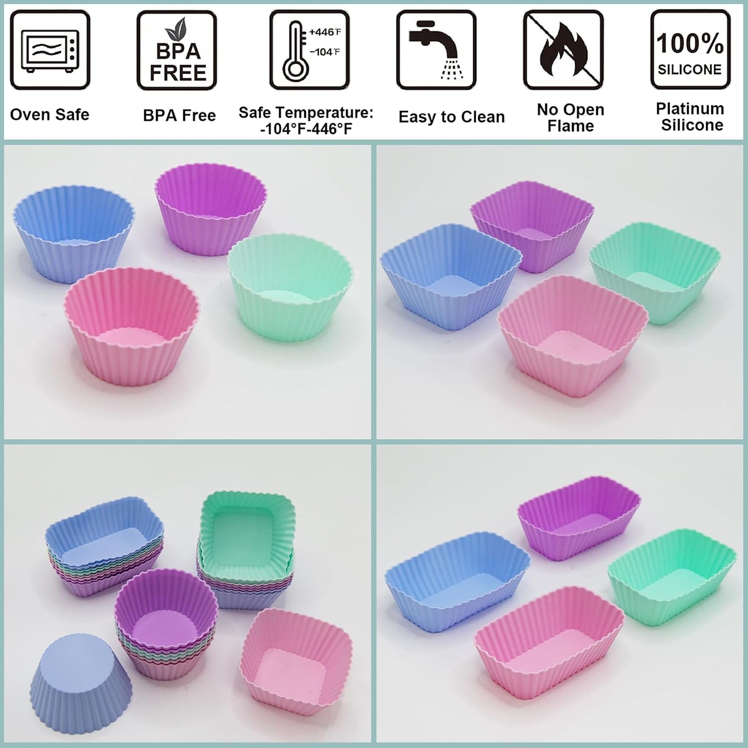 silicone-cupcake-liners-lunch-box-dividers-non-stick-silicone-muffin-cups-bento-box-accessories-for-kids-24pcs-4-color