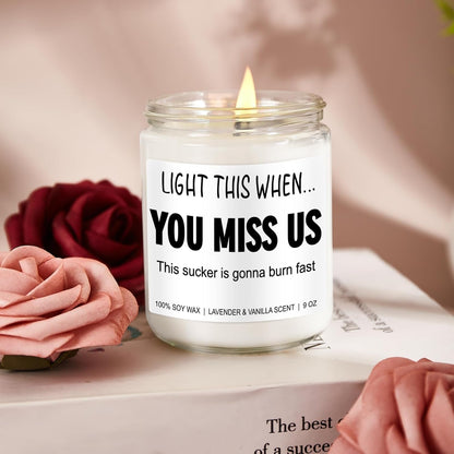 Funny Scented Candle, We Will Miss You, Moving Away Gifts for Friend, Farewell, Goodbye, Going Away Gifts for Coworkers Women, Men, Boss, Coworker Leaving, Retirement Presents - 9 Oz6