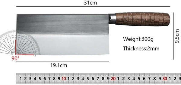 Meat Cleaver,Cleaver Knife 7.5 Inch Hand Forged Chinese Slicing Knife Kitchen Cleaver Butcher Knife Meat Vegetable Sushi Cutting Filleting Knife Chef Cooking Cutte2