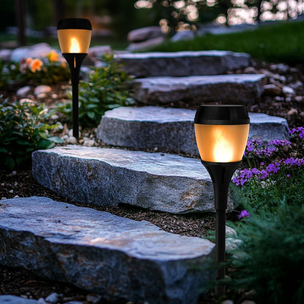 Solar Pathway Lights Outdoor Waterproof, Patented Fire Effect8