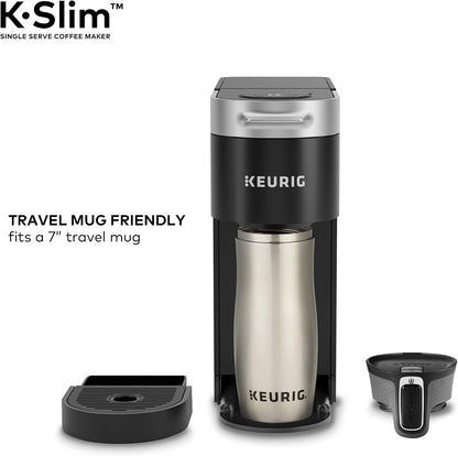 K-Slim Single Serve K-Cup Pod Coffee Maker, Multistream Technology, 3 Brew Sizes, Slim and Sleek Design, 46Oz Removable Reservoir, Black | Multistream Technology, 3 Brew Sizes, Sleek Design, Removable Reservoir9