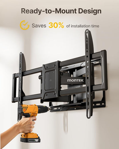Heavy Duty Full Motion TV Wall Mount for 37-90 Inch Tvs up to 165 Lb | Dual Articulating Arms Extend 16.6 In; Smooth Tilt and Swivel, 4X Load Tested, Max VESA 600X400 Mm, 12/16 in Wood Studs8