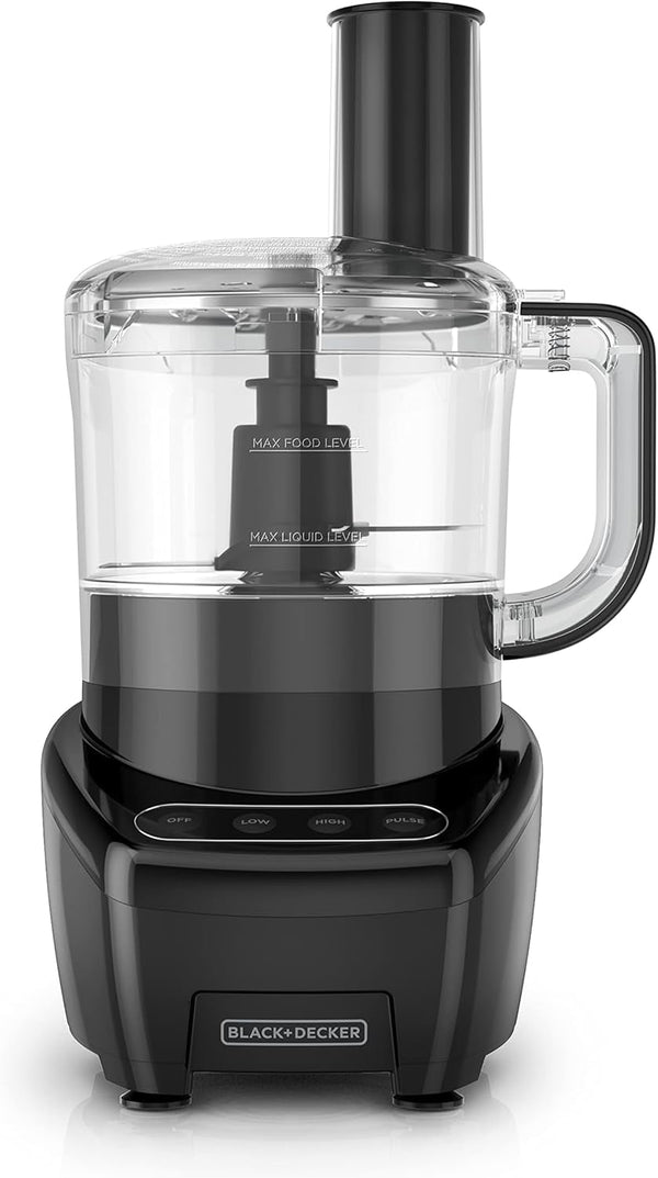 BLACK+DECKER Food Processor and Vegetable Chopper, Stainless Steel Blade, 8-Cup Capacity, 450W Power with Attachments to Shred, Slice, Mince, Grind, and Puree | Food Processor with Easy Assembly, Chopping, Slicing, Shredding, 2 Speeds, Pulse & Dishwasher-Safe.2
