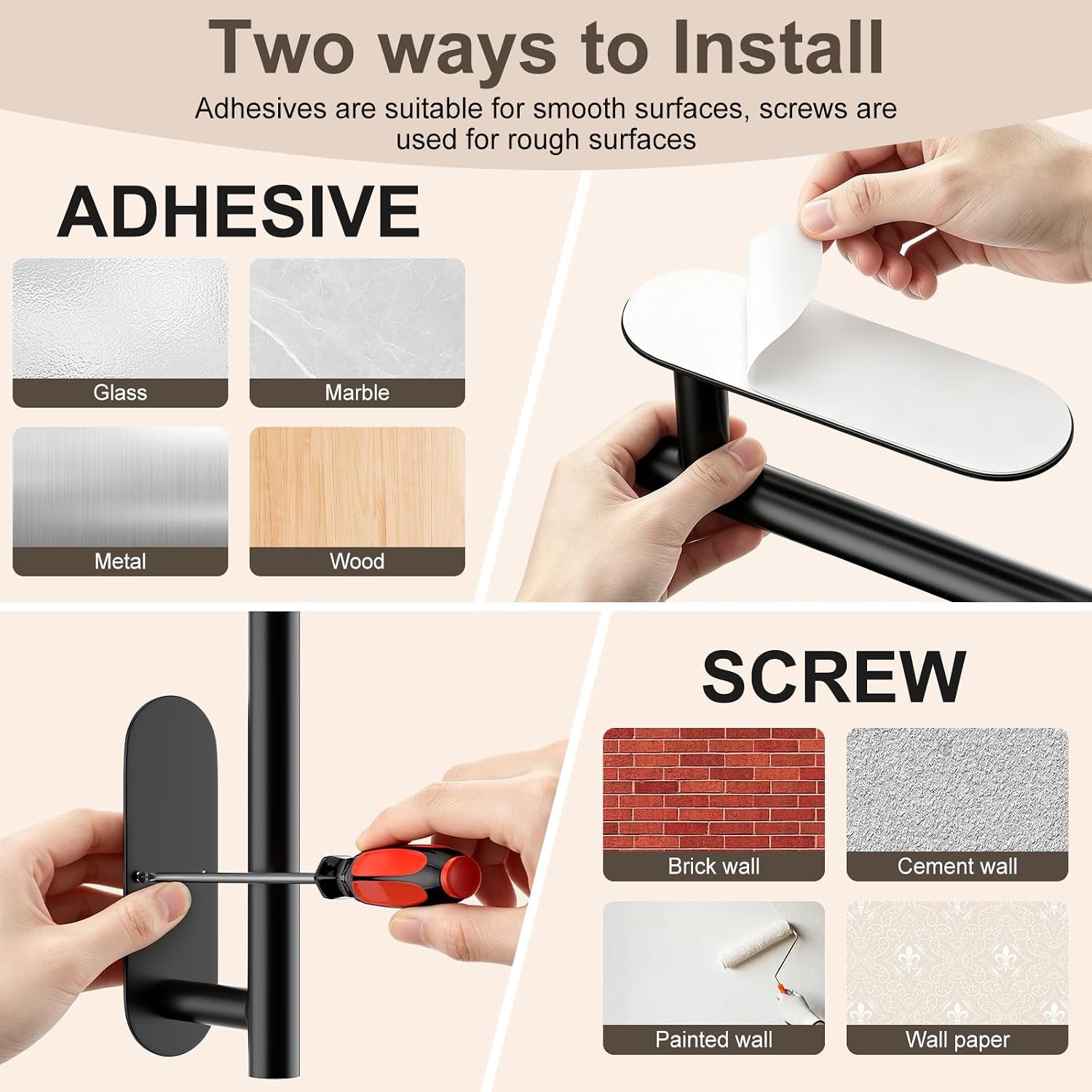 2-pack-paper-towel-holder-for-kitchen-self-adhesive-drilling-mount