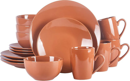Color Wave Stoneware 16Pc Dinnerware Set, Honey Milk1