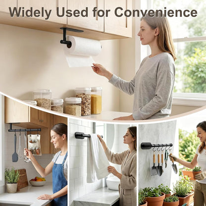 2-Pack Paper Towel Holder for Kitchen, Self-Adhesive & Drilling Mount4