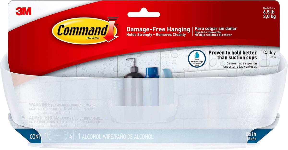 shower-caddy-clear-frosted-1-caddy-4-water-resistant-strips-organize-damage-free