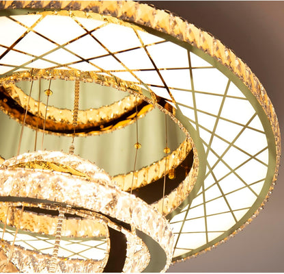 Modern Glam Chandelier LED Crystal Ceiling Chandeliers Light for Bedroom Living Room Dining Room Lighting Fixture 24 Inch Gold Remote Dimmable Lights4